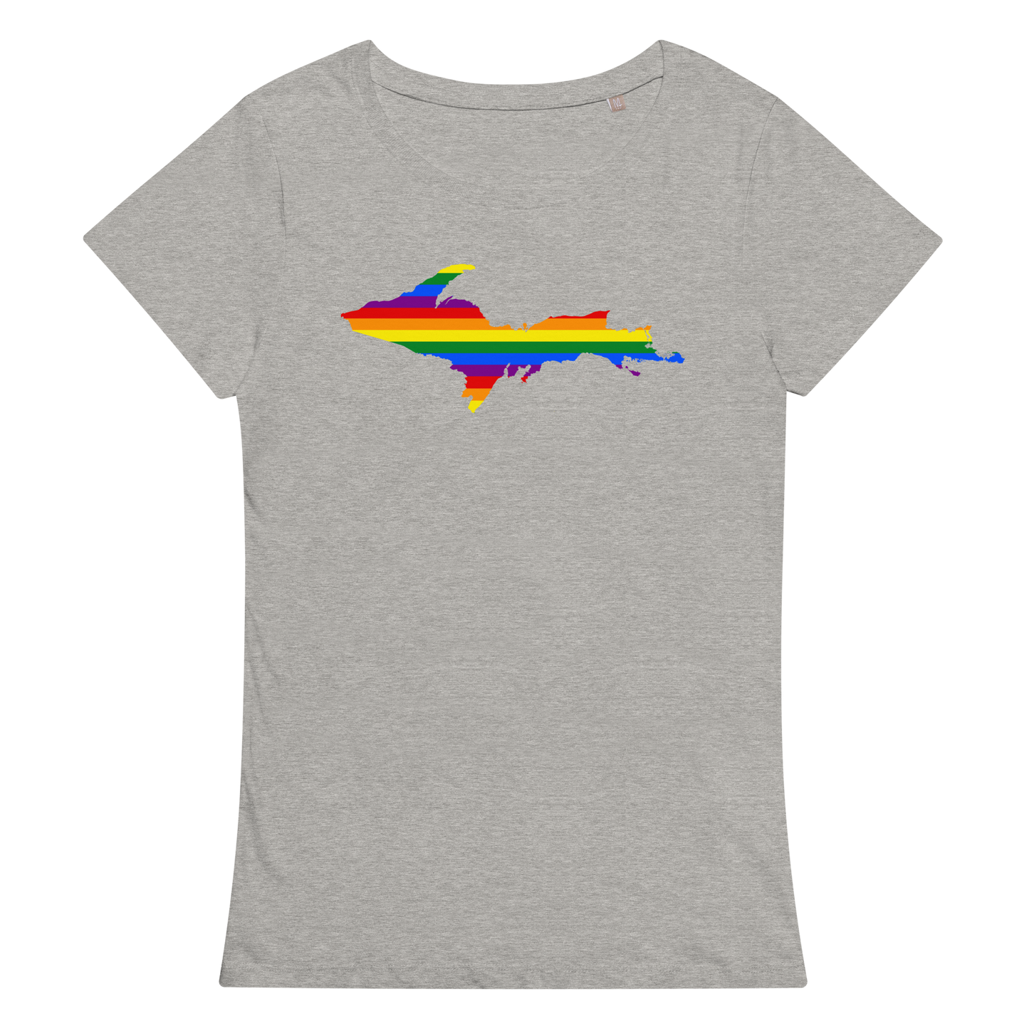 Michigan Upper Peninsula T-Shirt (w/ UP Pride Flag Outline) | Women's Organic