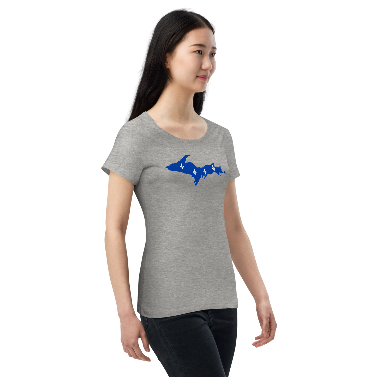 Michigan Upper Peninsula T-Shirt (w/ UP Quebec Flag Outline) | Women's Organic