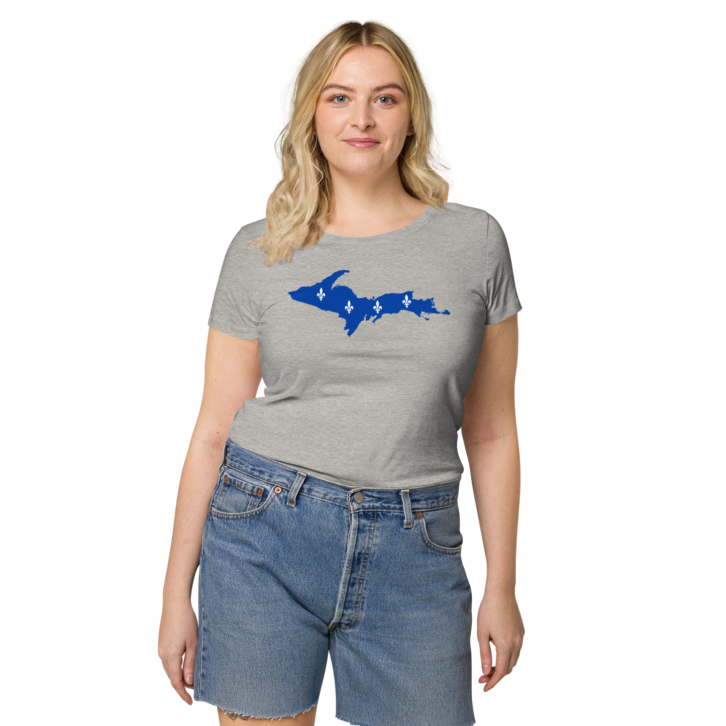 Michigan Upper Peninsula T-Shirt (w/ UP Quebec Flag Outline) | Women's Organic