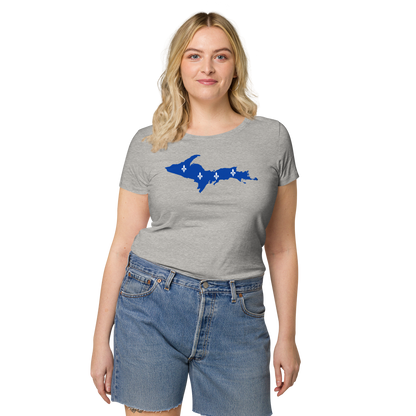 Michigan Upper Peninsula T-Shirt (w/ UP Quebec Flag Outline) | Women's Organic