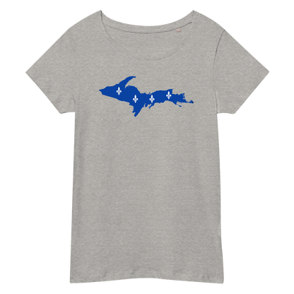 Michigan Upper Peninsula T-Shirt (w/ UP Quebec Flag Outline) | Women's Organic