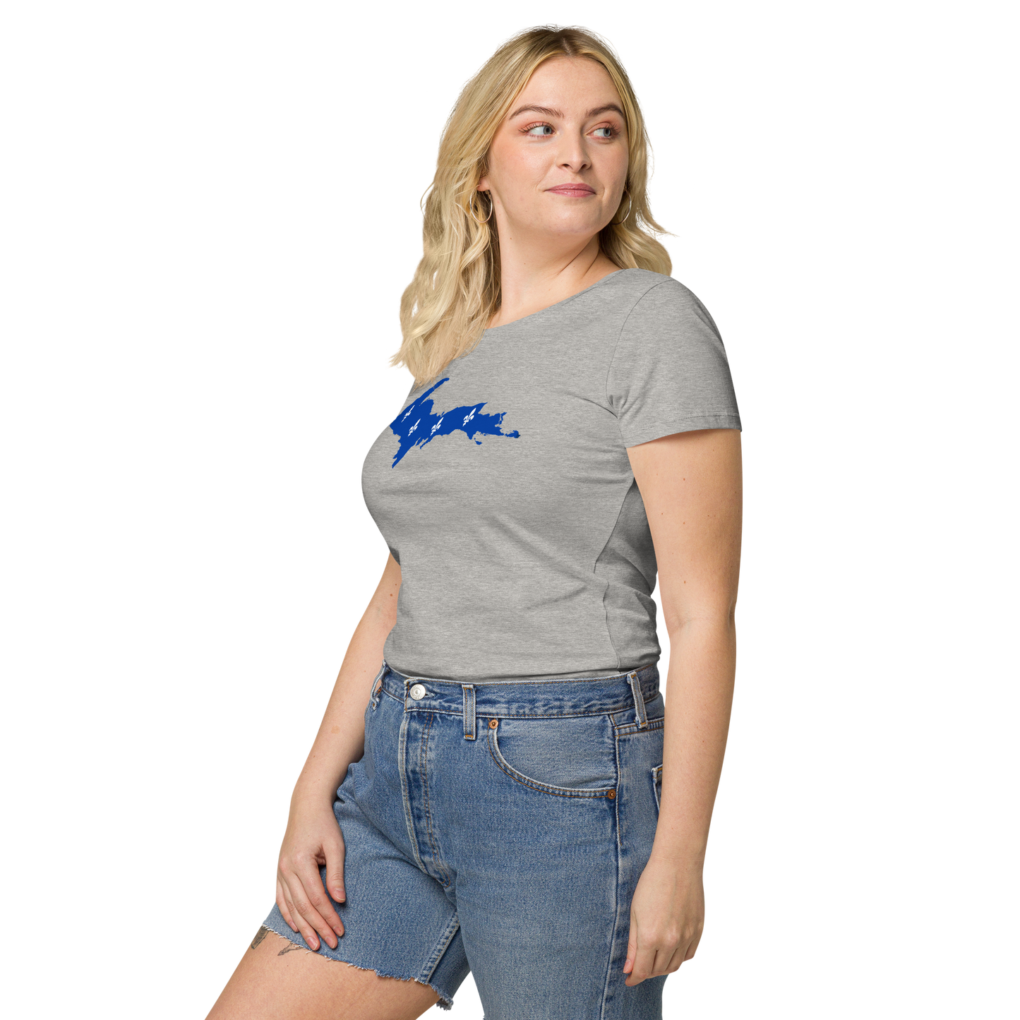 Michigan Upper Peninsula T-Shirt (w/ UP Quebec Flag Outline) | Women's Organic