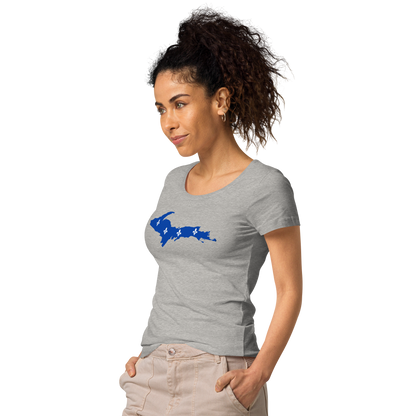 Michigan Upper Peninsula T-Shirt (w/ UP Quebec Flag Outline) | Women's Organic