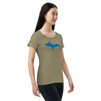 Michigan Upper Peninsula T-Shirt (w/ Azure UP Outline | Women's Organic