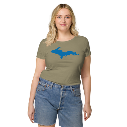 Michigan Upper Peninsula T-Shirt (w/ Azure UP Outline | Women's Organic