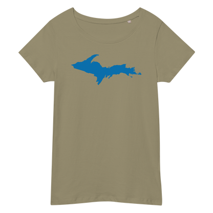 Michigan Upper Peninsula T-Shirt (w/ Azure UP Outline | Women's Organic