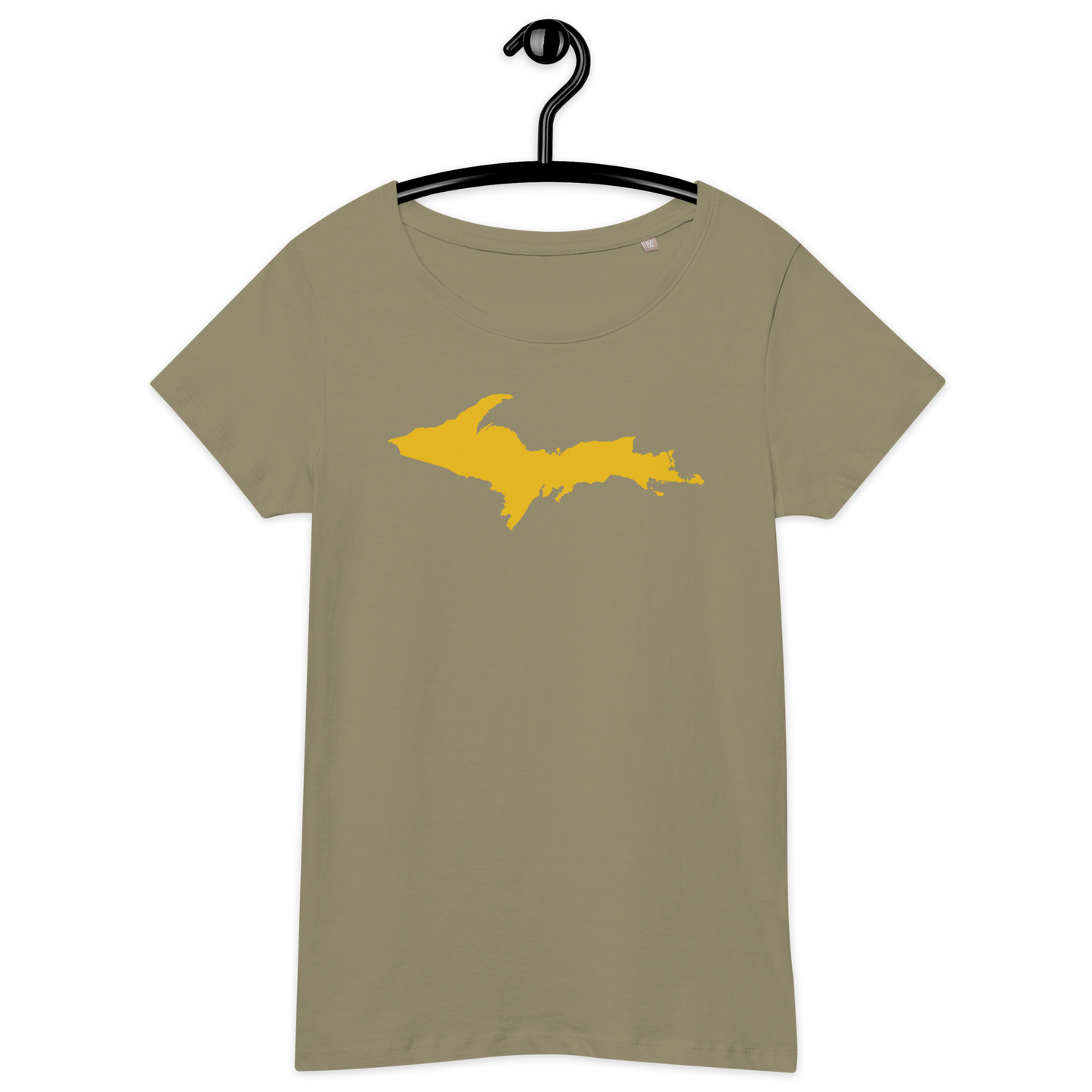 Michigan Upper Peninsula T-Shirt (w/ Gold UP Outline) | Women's Organic