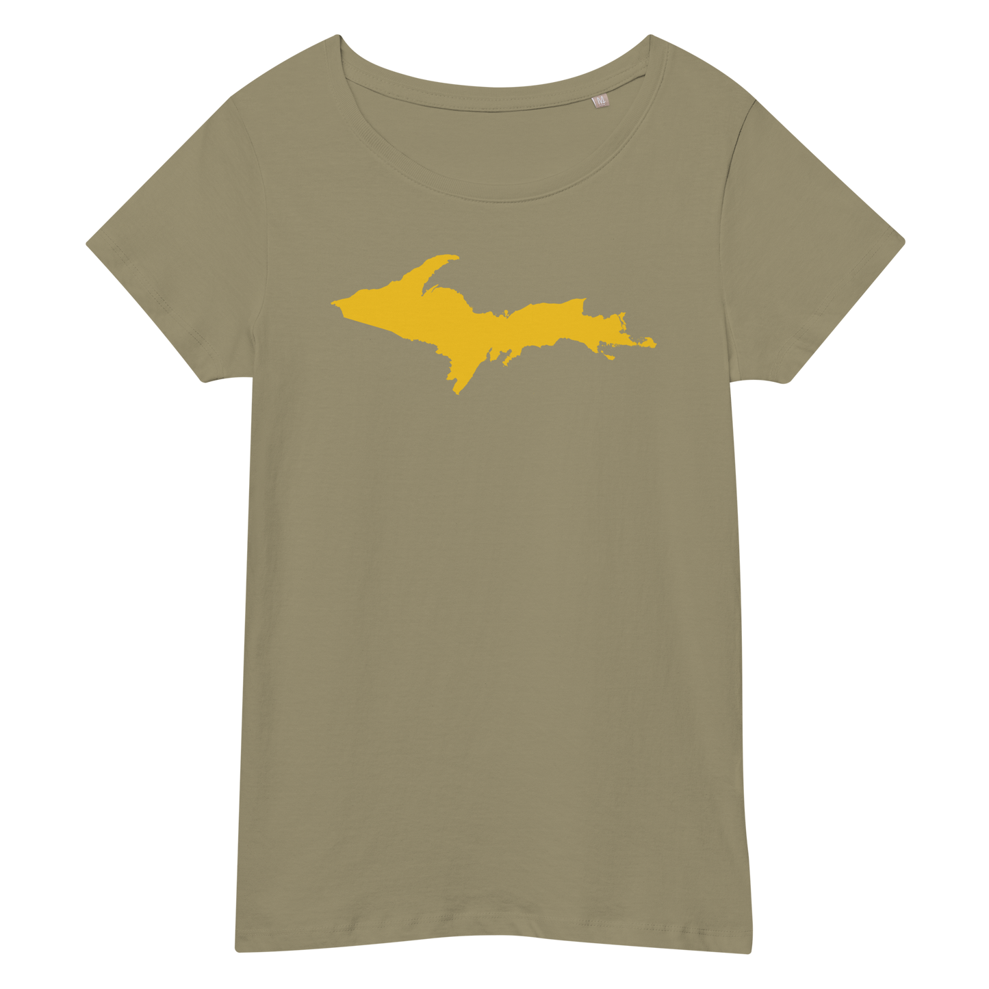 Michigan Upper Peninsula T-Shirt (w/ Gold UP Outline) | Women's Organic