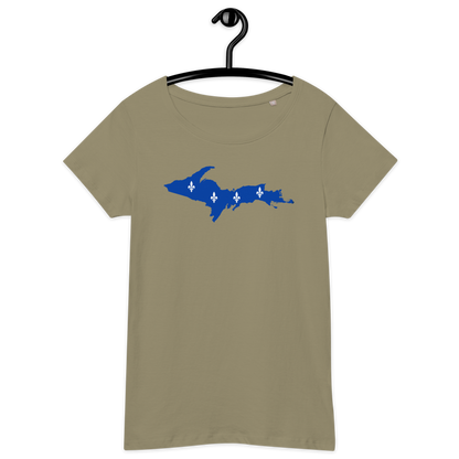 Michigan Upper Peninsula T-Shirt (w/ UP Quebec Flag Outline) | Women's Organic