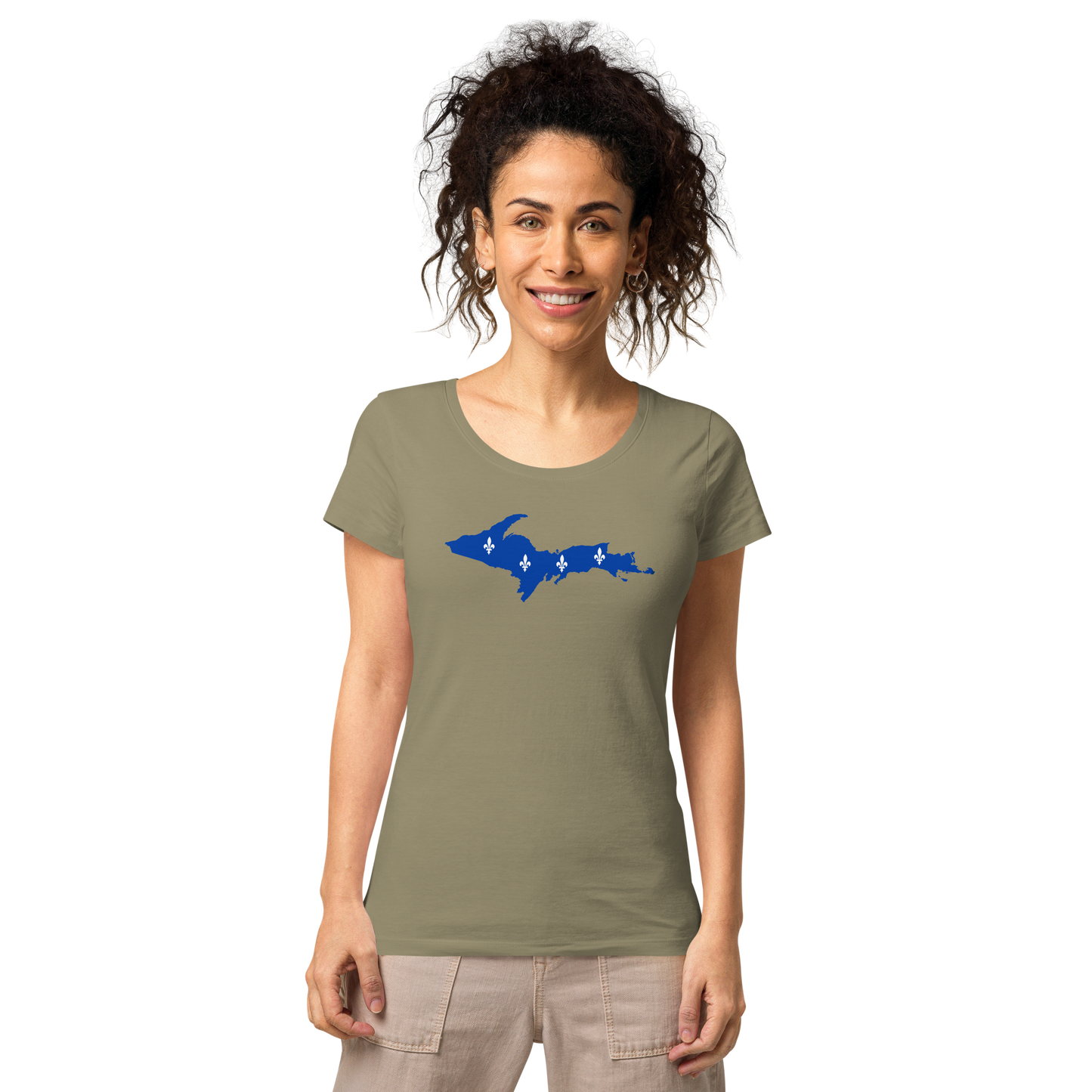 Michigan Upper Peninsula T-Shirt (w/ UP Quebec Flag Outline) | Women's Organic