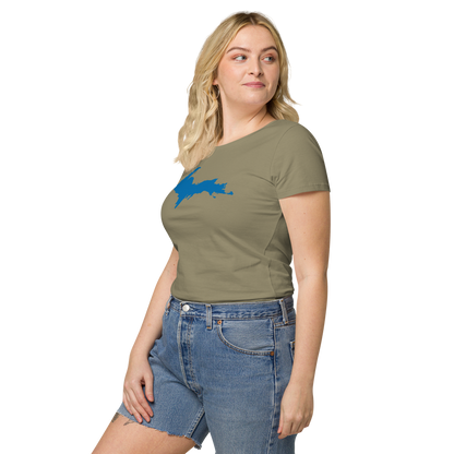 Michigan Upper Peninsula T-Shirt (w/ Azure UP Outline | Women's Organic