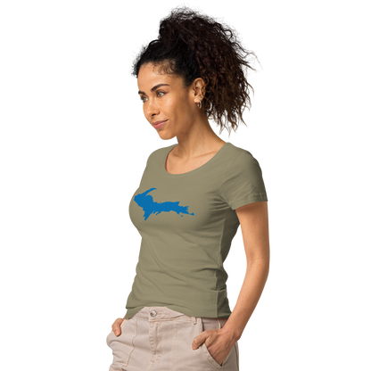 Michigan Upper Peninsula T-Shirt (w/ Azure UP Outline | Women's Organic