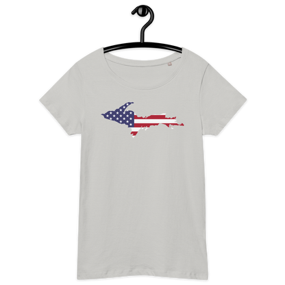 Michigan Upper Peninsula T-Shirt (w/ UP USA Flag Outline | Women's Organic