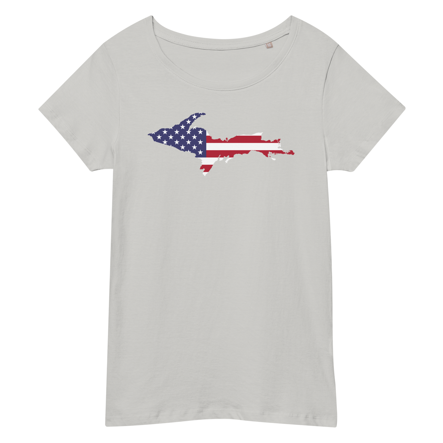 Michigan Upper Peninsula T-Shirt (w/ UP USA Flag Outline | Women's Organic