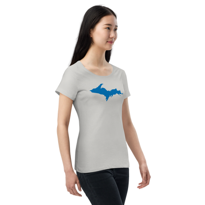 Michigan Upper Peninsula T-Shirt (w/ Azure UP Outline | Women's Organic