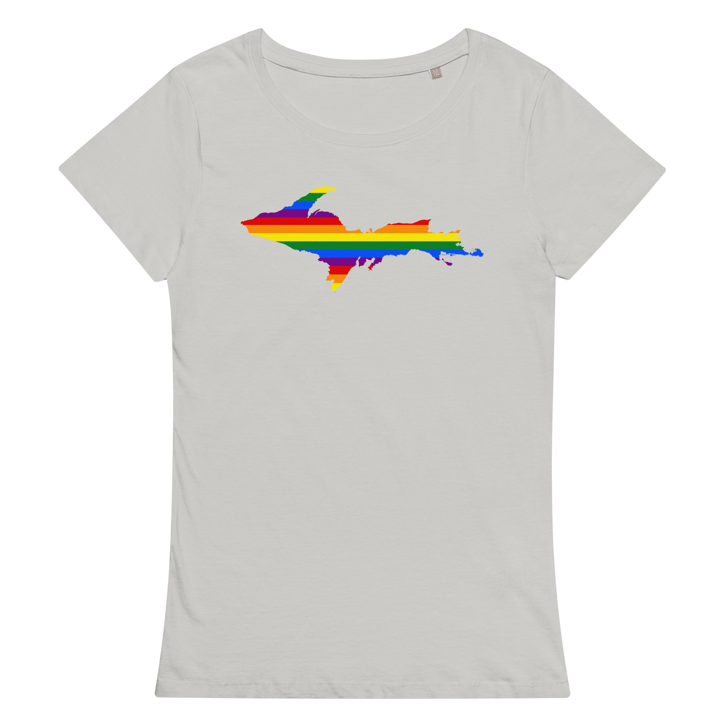 Michigan Upper Peninsula T-Shirt (w/ UP Pride Flag Outline) | Women's Organic