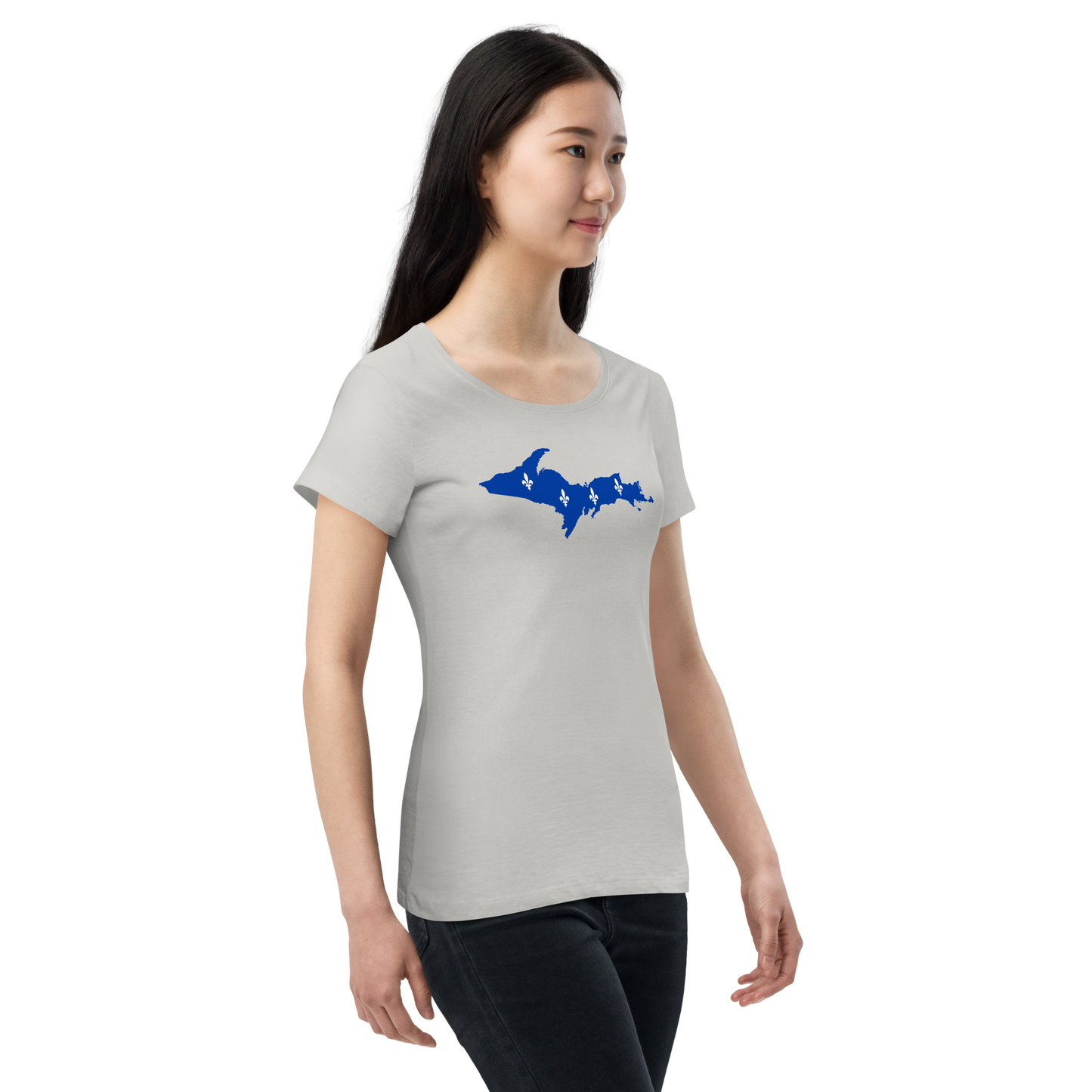 Michigan Upper Peninsula T-Shirt (w/ UP Quebec Flag Outline) | Women's Organic