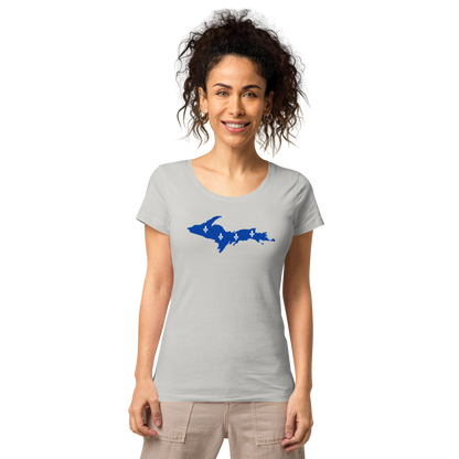 Michigan Upper Peninsula T-Shirt (w/ UP Quebec Flag Outline) | Women's Organic