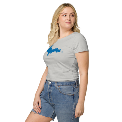 Michigan Upper Peninsula T-Shirt (w/ Azure UP Outline | Women's Organic