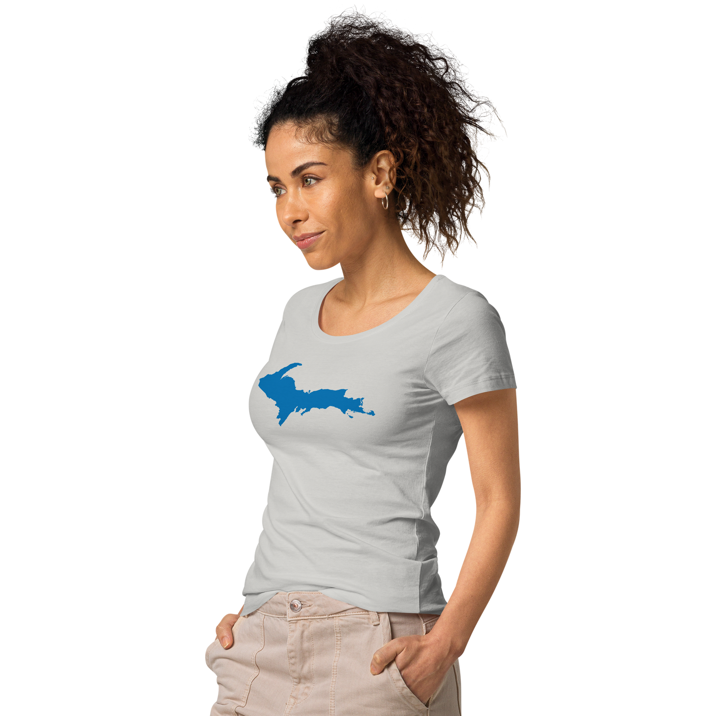 Michigan Upper Peninsula T-Shirt (w/ Azure UP Outline | Women's Organic