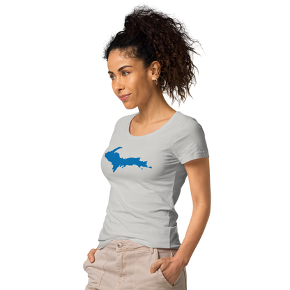 Michigan Upper Peninsula T-Shirt (w/ Azure UP Outline | Women's Organic