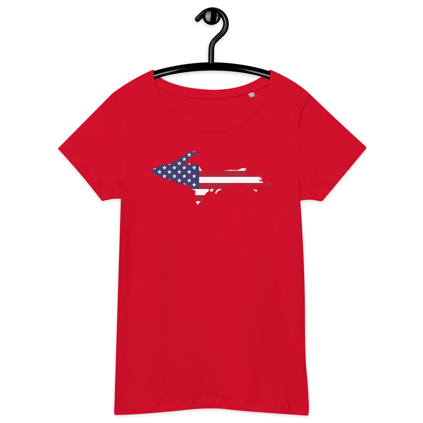 Michigan Upper Peninsula T-Shirt (w/ UP USA Flag Outline | Women's Organic