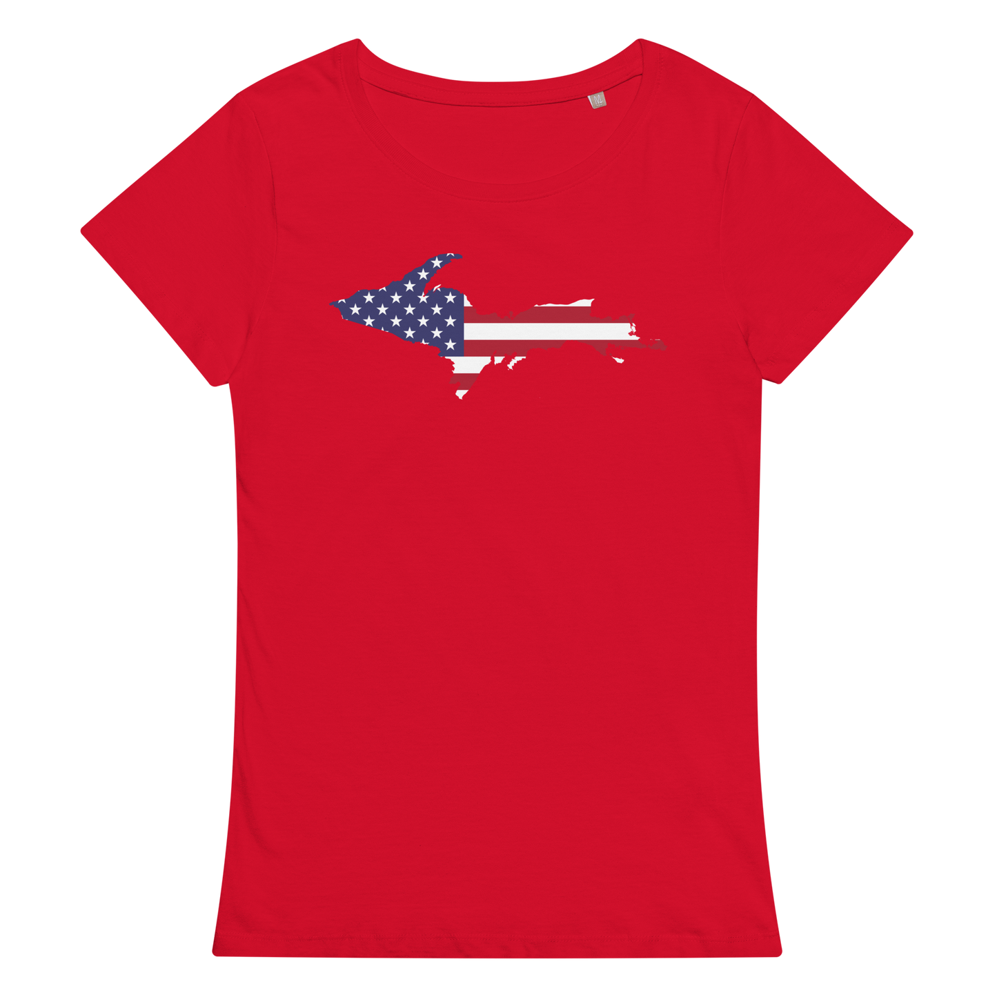 Michigan Upper Peninsula T-Shirt (w/ UP USA Flag Outline | Women's Organic