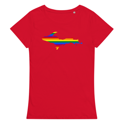 Michigan Upper Peninsula T-Shirt (w/ UP Pride Flag Outline) | Women's Organic