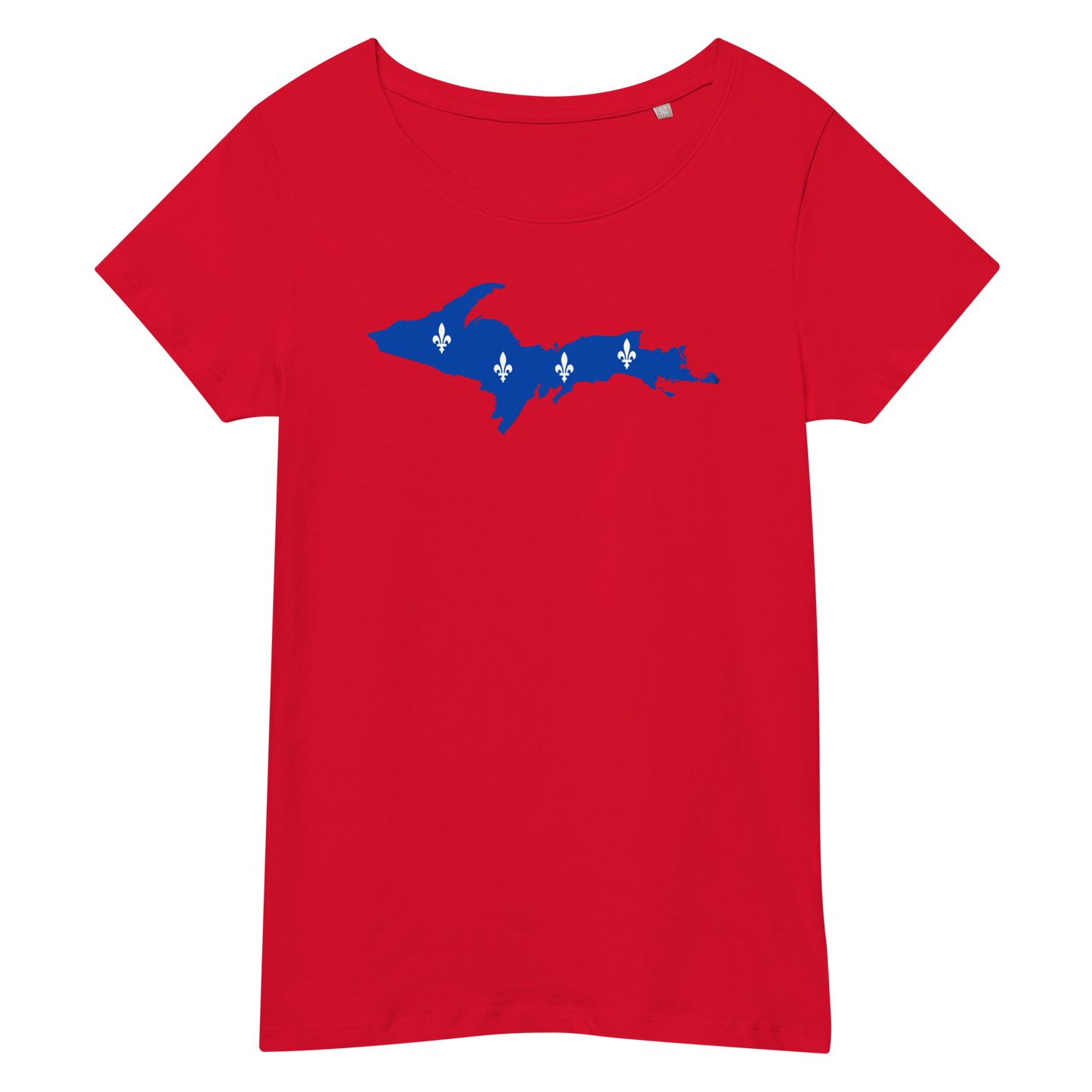 Michigan Upper Peninsula T-Shirt (w/ UP Quebec Flag Outline) | Women's Organic