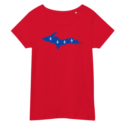 Michigan Upper Peninsula T-Shirt (w/ UP Quebec Flag Outline) | Women's Organic