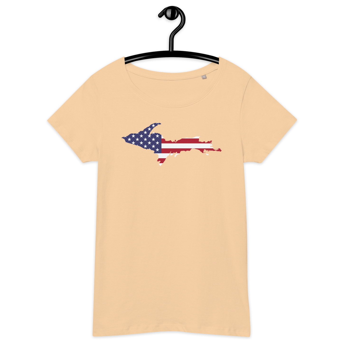 Michigan Upper Peninsula T-Shirt (w/ UP USA Flag Outline | Women's Organic