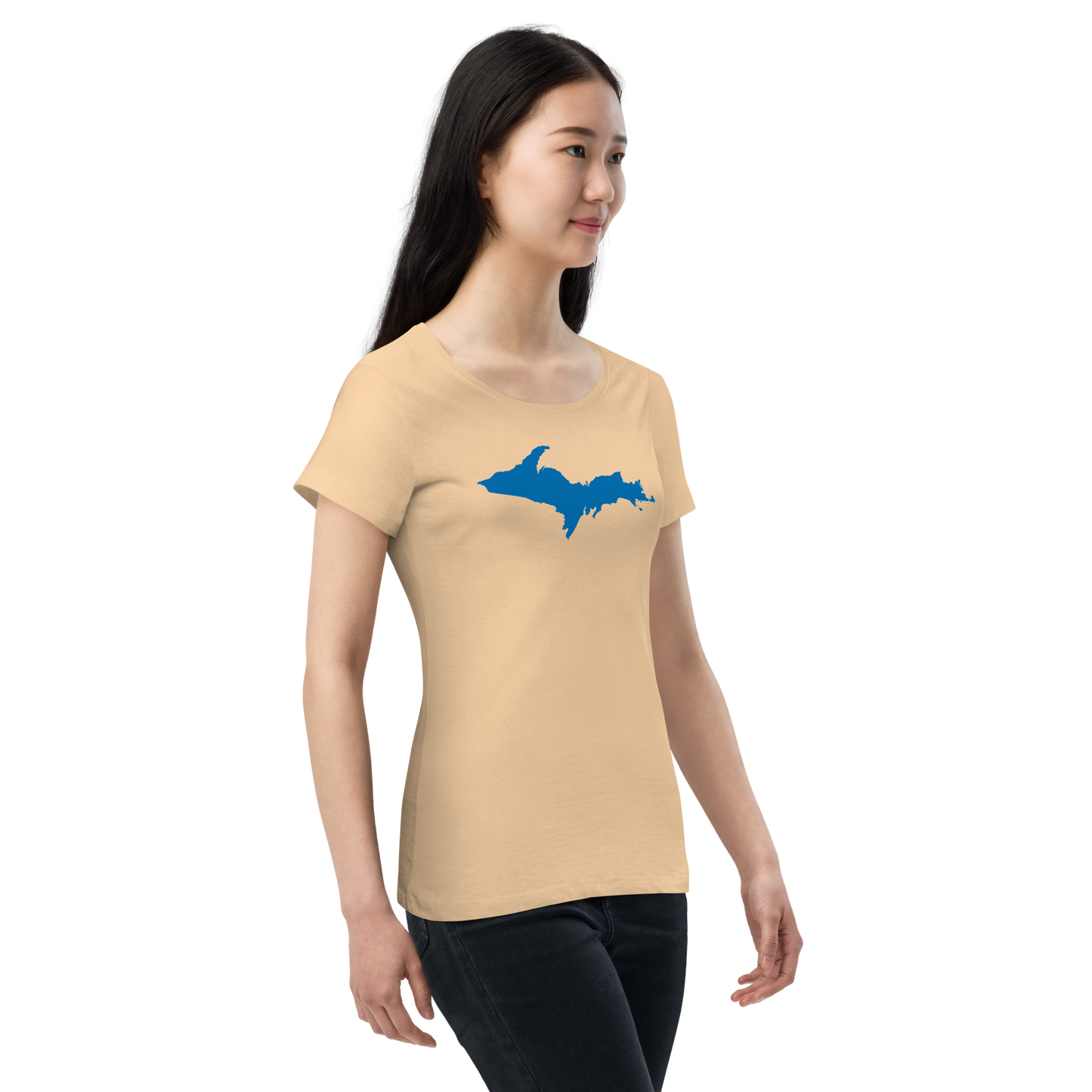 Michigan Upper Peninsula T-Shirt (w/ Azure UP Outline | Women's Organic