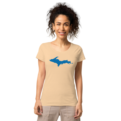 Michigan Upper Peninsula T-Shirt (w/ Azure UP Outline | Women's Organic