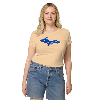 Michigan Upper Peninsula T-Shirt (w/ UP Quebec Flag Outline) | Women's Organic