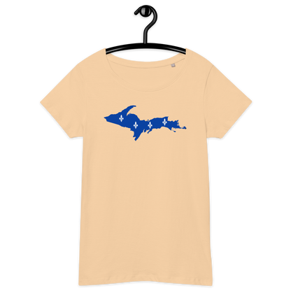 Michigan Upper Peninsula T-Shirt (w/ UP Quebec Flag Outline) | Women's Organic