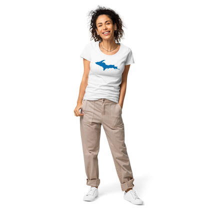 Michigan Upper Peninsula T-Shirt (w/ Azure UP Outline | Women's Organic