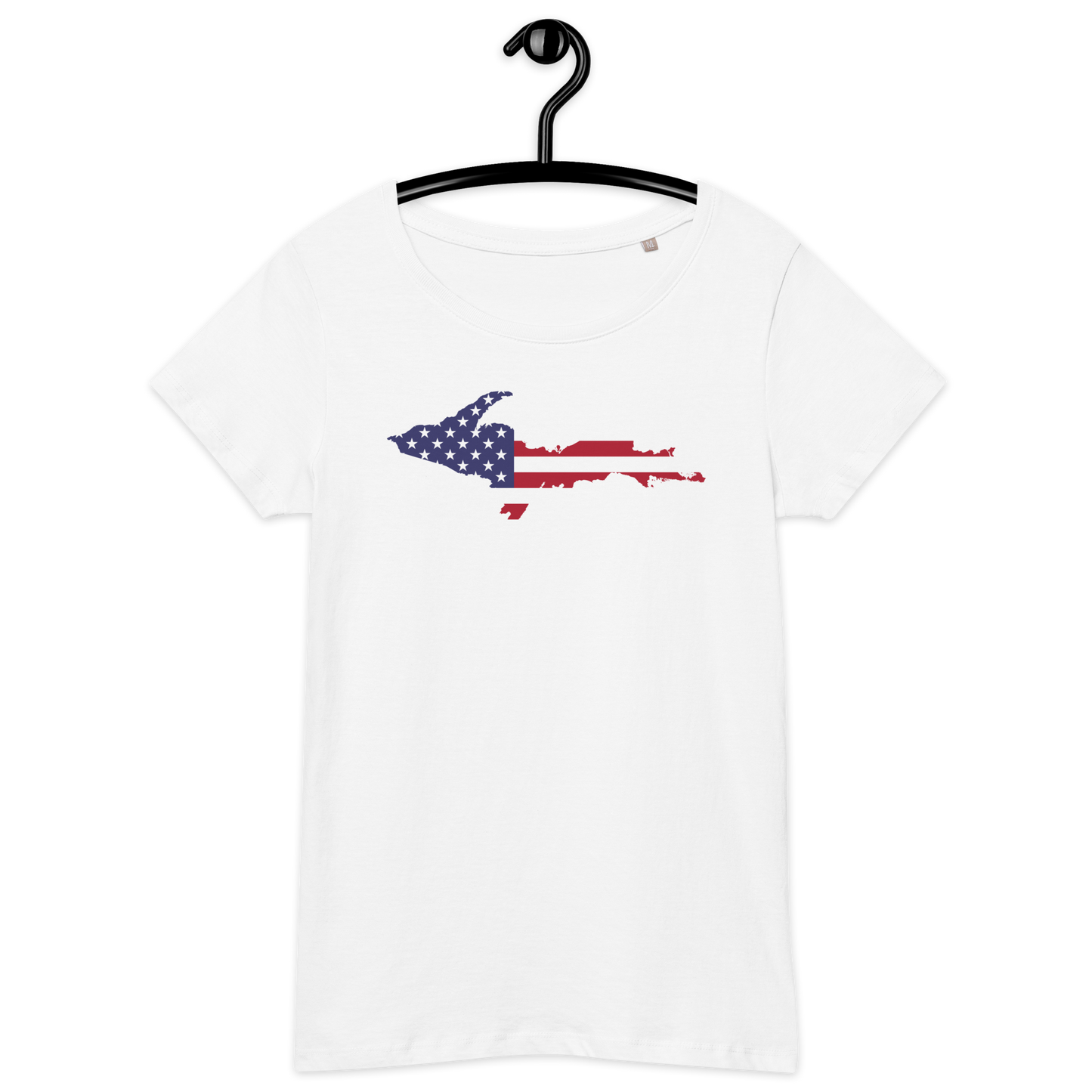 Michigan Upper Peninsula T-Shirt (w/ UP USA Flag Outline | Women's Organic