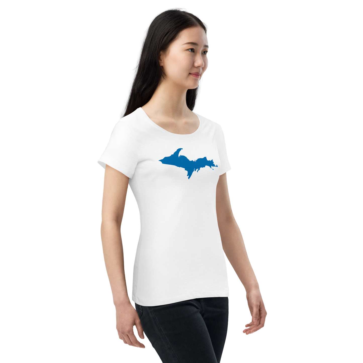 Michigan Upper Peninsula T-Shirt (w/ Azure UP Outline | Women's Organic