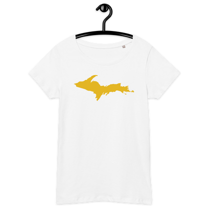 Michigan Upper Peninsula T-Shirt (w/ Gold UP Outline) | Women's Organic