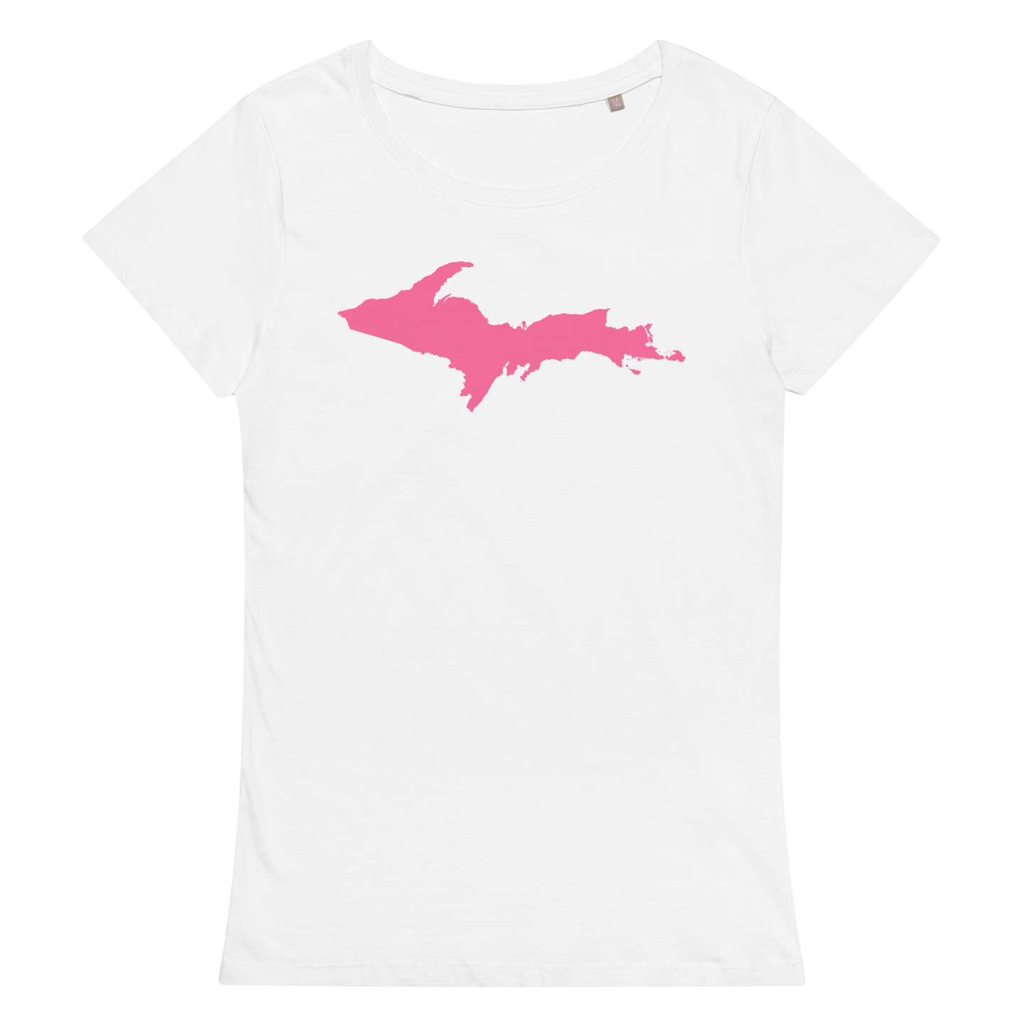 Michigan Upper Peninsula T-Shirt (w/ Pink UP Outline) | Women's Organic