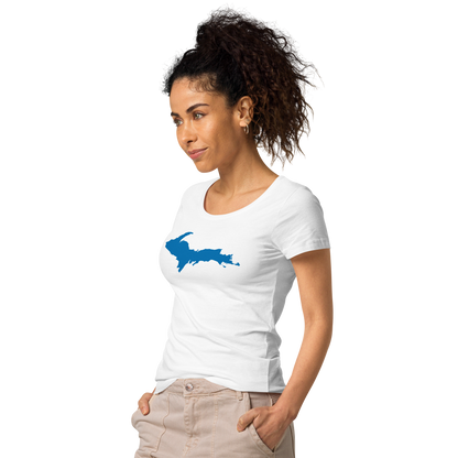 Michigan Upper Peninsula T-Shirt (w/ Azure UP Outline | Women's Organic