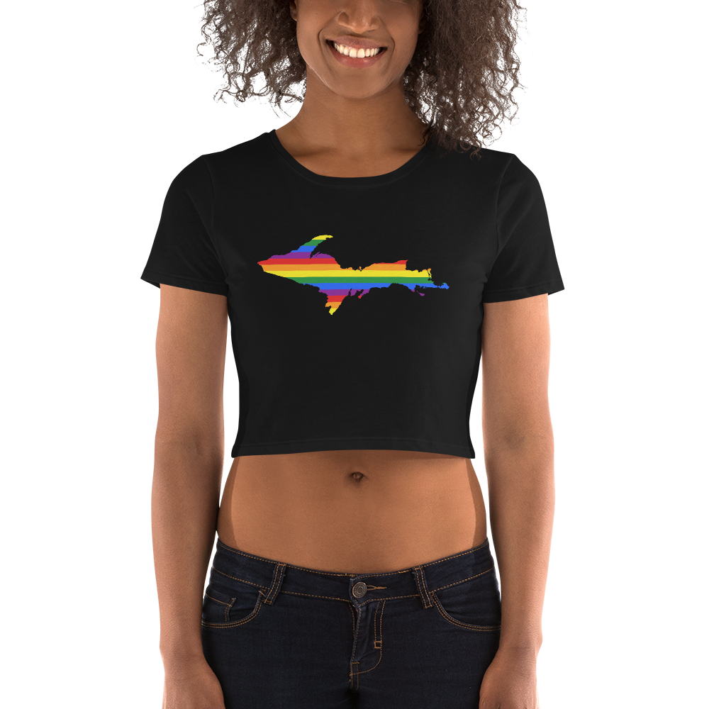 Michigan Upper Peninsula Crop Top (w/ UP Pride Flag Outline)