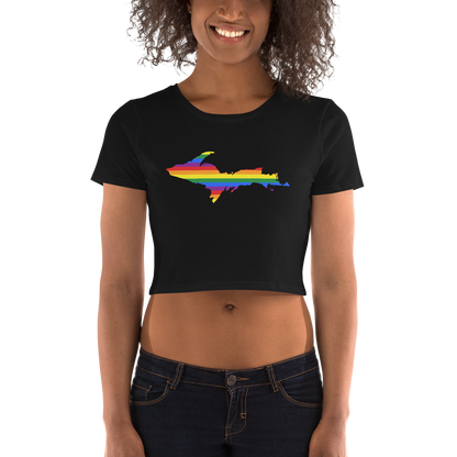 Michigan Upper Peninsula Crop Top (w/ UP Pride Flag Outline)