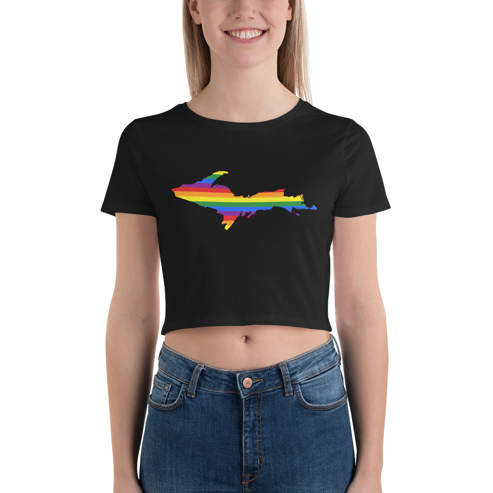 Michigan Upper Peninsula Crop Top (w/ UP Pride Flag Outline)