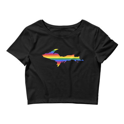 Michigan Upper Peninsula Crop Top (w/ UP Pride Flag Outline)