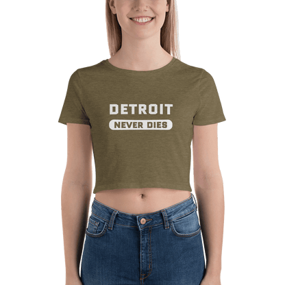 'Detroit Never Dies' T-Shirt | Women's Crop Top - Circumspice Michigan