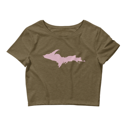 Michigan Upper Peninsula Crop Top (w/ Pink UP Outline)