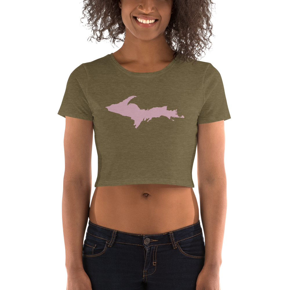 Michigan Upper Peninsula Crop Top (w/ Pink UP Outline)