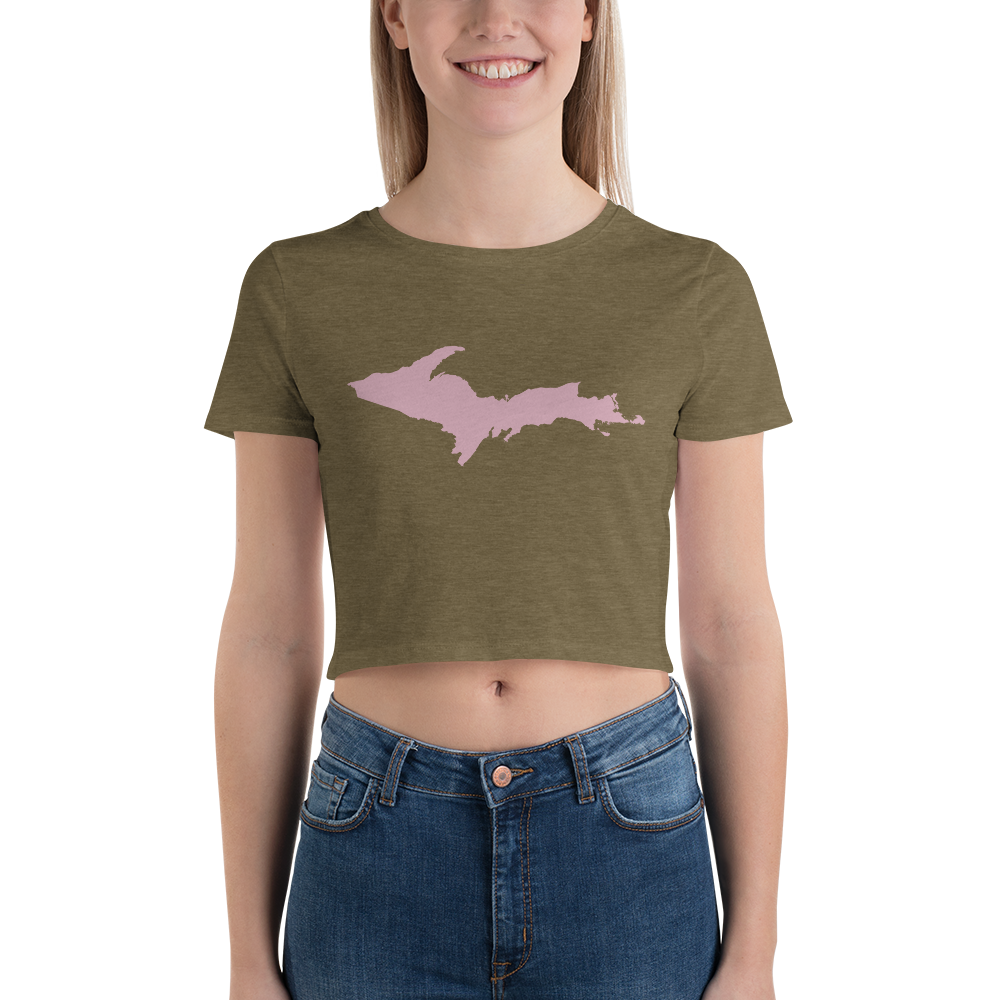 Michigan Upper Peninsula Crop Top (w/ Pink UP Outline)