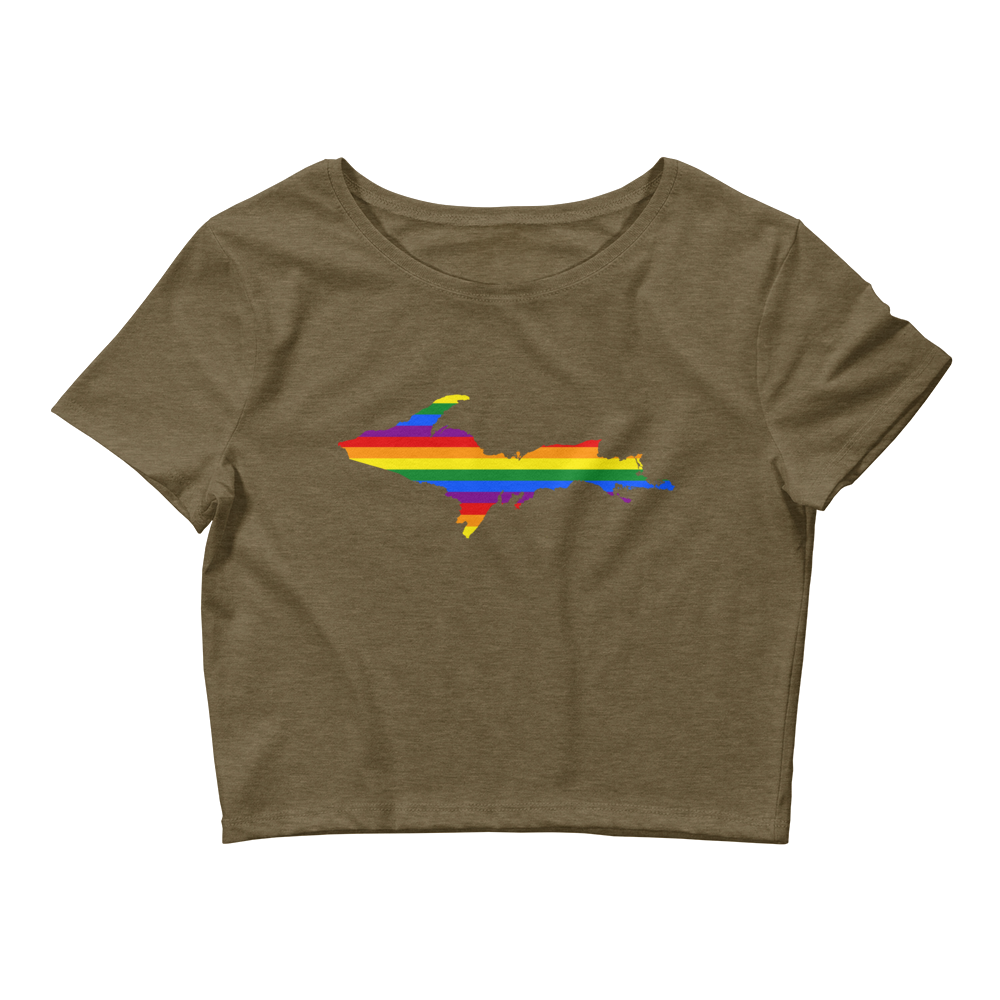 Michigan Upper Peninsula Crop Top (w/ UP Pride Flag Outline)